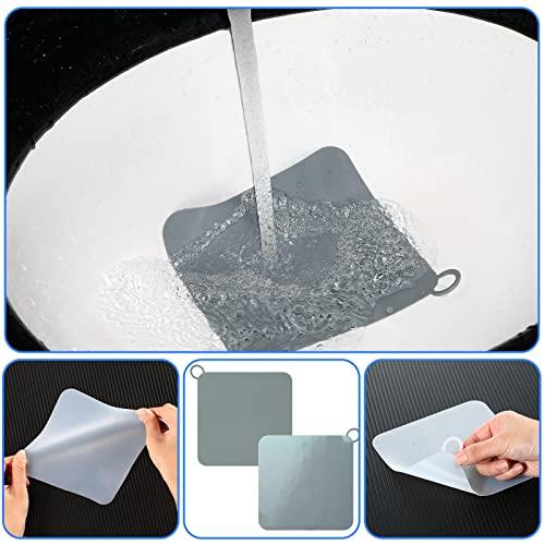 Yinkin 6 Pcs Drain Covers to Keep Bugs Out Silicone Shower Floor Tub Stoppers Bathtub Drain Stoppers Sewer Anti-Odor Mats Deodorizing Plugs for Bathroom(4.72 x 4.72 Inch,Square,Grey and White) - color: Grey and White, size: 4.72 x 4.72 Inch, style: Square