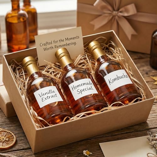 TBWIND 7 Pack 16oz/500ml Amber Glass Bottles with T-Top Corks | Airtight refillable brewing bottles. For kombucha, limoncello, syrups & homemade spirits. Includes funnels & labels - color: 16oz/ 500ml, size: Amber