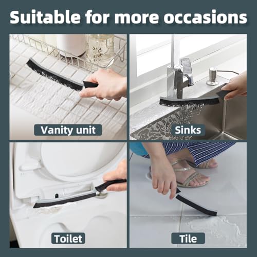 Toilet Brush, 4 Pcs Bathroom Cleaning Brush, Gap Scrub Brush with Hanging Hole, Multifunctional Hard Bristle Crevice Cleaning Brush, Cleaner Tools for Sinks, Tub, Shower, Tile, Toilet Seat (4, Black) - color: Black