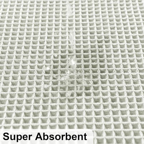 JIUZHEN Set of 2 Waffle Bath Mats Super Absorbent Bath Mat Non Slip Bathroom Rugs for Bathroom Floor Dry Fast Washable Boho Rugs for Beside Tub, 16" x 24" +20" x 32", Cream - color: Cream, size: 16"x24" + 20"x32"