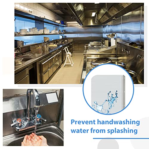 Therwen 2 Pcs Stainless Steel Side Splash Guard for Sink 15 x 6 Inch Wall Mount Guard with Screws Commercial Restaurant Hand Sink and Compartment Prep Sink Kitchen Sink Splash Protector Supply - size: 15 x 6 Inch