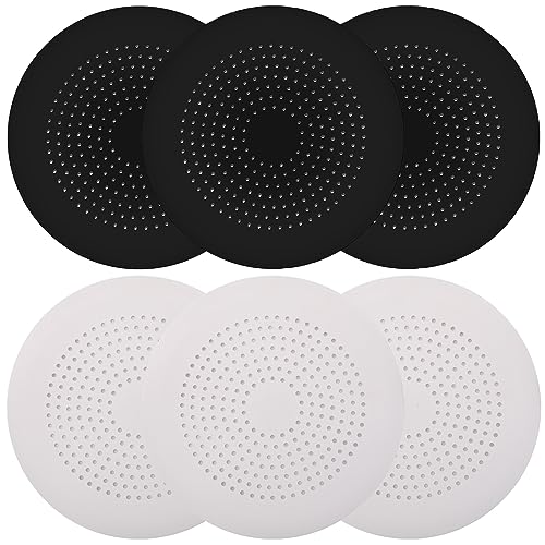 6-Pack Drain Hair Catcher Durable Silicone Hair Stopper Shower Drain Covers Easy to Install and Clean Suit for Bathroom Bathtub and Kitchen - color: 3black/3white