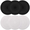 6-Pack Drain Hair Catcher Durable Silicone Hair Stopper Shower Drain Covers Easy to Install and Clean Suit for Bathroom Bathtub and Kitchen - color: 3black/3white
