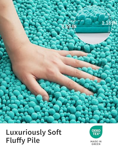 ILANGO Bathroom Rugs Sky Blue 36x24,Extra Soft Absorbent Chenille Bath Rugs,Thick Non-Slip Shaggy Bath Mat,Machine Washable Quick Dry Bath Mats for Bathroom Floor, Tub, Shower Accessories - color: Sky Blue, size: 24''×36'' Bathroom Rug