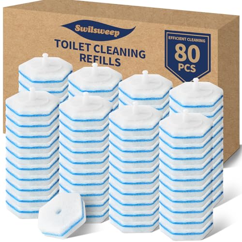80 Count Toilet Bowl Wand Refills, Disposable Toilet Cleaner Refills, Disposable Wand Heads Compatible with Clorox and the Most Toilet Brushes - size: 1 Count (Pack of 80)