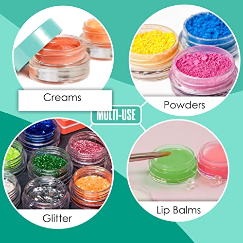 Houseables Sample Containers, Lip Balm Containers, Sample Jars, Mini Jars with Lids, Small, Empty, Makeup, Powder, Gloss, Cosmetic, Tiny, Chapstick, Dab, Wax, Scrub, Little, Blue Plastic, 3 Gram, 50PK - color: Blue, size: 50 Pack
