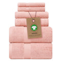 Alusa Home 100% Organic Zero-Twist Cotton Towels - GOTS Certified Luxury Bath Towels - Ultra Soft & Plush 700GSM Long-Staple Cotton - 6 Piece Towel Set (Blush Pink) - color: Blush, size: 6pc Towel Set