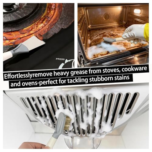 2-Piece Set Handheld Dish Brush with Brass Scrubber and Steel Scraper for Stubborn Grease - Dual-Head Cleaner for Pots, Pans, Stovetop, Sink