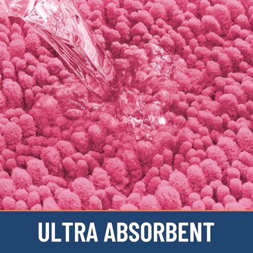 Smiry Bathroom Toilet Rugs U Shaped 24x20, Extra Soft Absorbent Non Slip Rubber Backing Chenille Contour Bath Rugs for Toilet, Machine Washable Contoured Bath Mats, Hot Pink - color: Hot Pink, size: 24'' X 20''