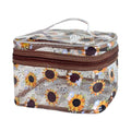 Clear Printed Sunflower Cosmetic Bag and Travel Pouch with Handle-Durable PVC Material,Versatile,Zipper Design for Smooth Sliding-Ideal for Makeup,Travel Essentials (Yellow Sunflower) - color: Yellow Sunflower