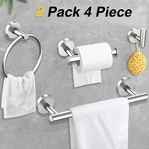 Cilee 10 Piece Brushed Nickel Bathroom Accessories Set, 16 inch Brushed Nickel Bathroon Hardware Set Towel Bar Ring Toilet Paper Holder Robe Towel Hook SUS304 Stainless Steel - color: Brushed Nickel, size: 16inch