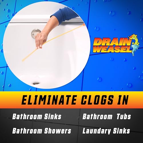FlexiSnake Drain Weasel MAX Drain Hair Clog Remover Tool with Rotating Handle and 2 Wand Refills, Made in the USA, 20 inch | 20" Long Refills, Pipe, Bathroom, Bathtub Drain Cleaner, Removable Handle, Made in The USA - style: 20"