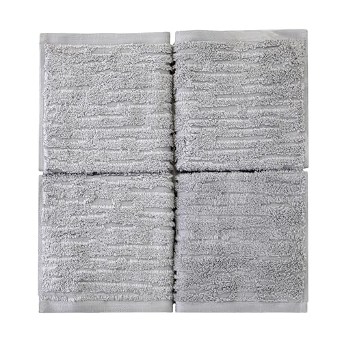 SKL Home CloudSoft Cotton Luxury 4 Pc Wash Set for Bath & Gift, Gray - color: Gray, style: Wash Cloths (Set of 4)