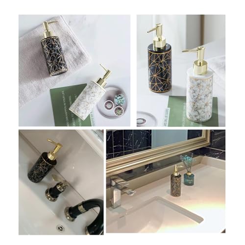 Ceramic Soap Dispenser for Bathroom Kitchen for Liquid Hand Dish Soap (Gold) - color: Gold