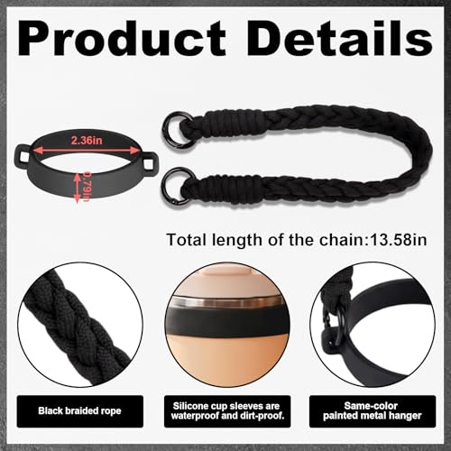 Silicone Water Bottle Handle Strap for Gym Travel Hiking Compatible with Stanley 30 & 40oz Cup Accessories for Men Women Gift - color: Style G