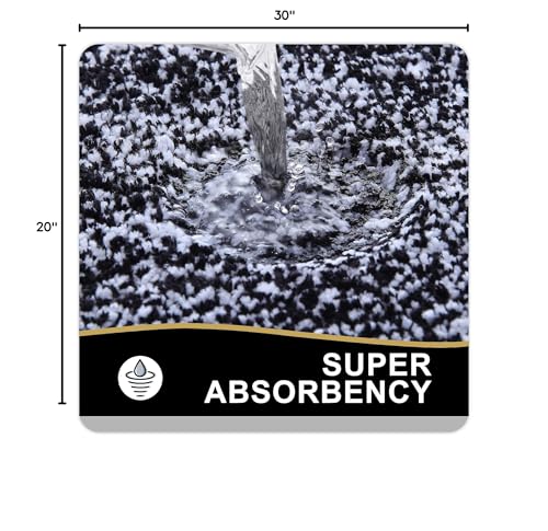 OLANLY Bathroom Rugs 30x20, Extra Soft and Absorbent Microfiber Bath Rugs, Non-Slip, Machine Washable, Quick Dry Shaggy Bath Carpet, Bath Mats for Bathroom Floor, Tub, Shower, Black - color: Black and White, size: 30" X 20"