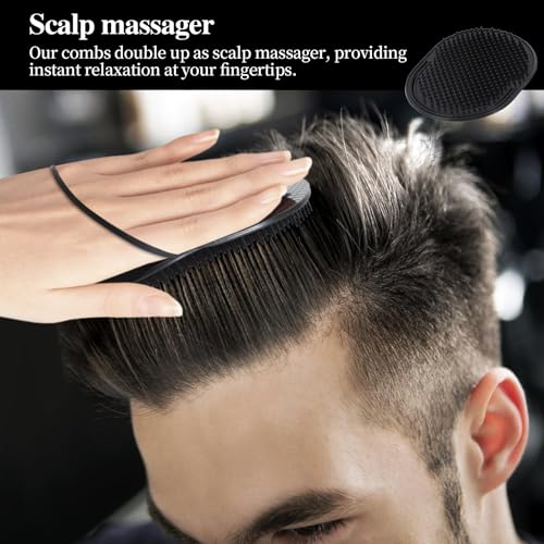 6 Pcs Palm Combs for Men, Soft Portable Pocket Brush, Massager Hair Brush, Shower Comb (Medium, Count, 6)