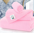 VOOVA & MOVAS Pink Towels for Bathroom - 100% Cotton | Quick Dry | Thick | Lightweight, 3PCS Towel Set, 1 Large Bath 30"x56", 1 Hand 18"x28", 1 Washcloth 13"x13", Bathroom Essentials - color: Baby Pink, size: 3 PC Bathroom Towel Set