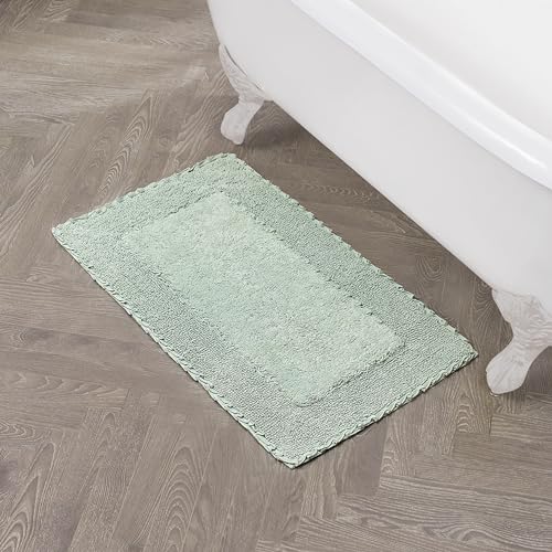 Laura Ashley Ruffle Border 100% Cotton Bath Rug, Green, 20"x 34" - color: Sage Green, size: 1'8" x 2'10" (Rectangular)