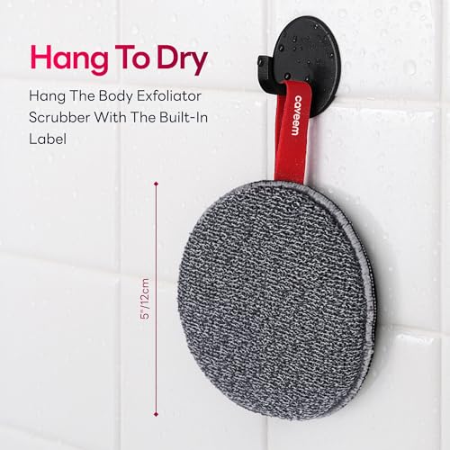 Caveem Exfoliating Body Scrubber, Extra Rough Shower Exfoliator Sponge, Body Exfoliating Sponges for Remove Dead Skin, Bath and Body Exfoliate Buffer, Round Sponge for Women (2 Pack) - style: Round and Rough Exfoliation