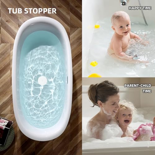 Tub Stopper 2PCS,Bathtub Drain Stopper,6 inches Bathtub Tub Drain Cover Stopper,Silicone Drain Plug,Kitchen Bathroom Hair Water Shower Stopper,Large Bathroom Laundry Accessories (White/Black) - color: White/Black