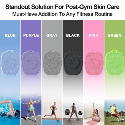 Shower Bath Brush, Large Size of Soft Bristles for Men & Women After Gym, Exfoliating and Deep Clean, Back Suction Cup Easy to Store and Dry (Green)