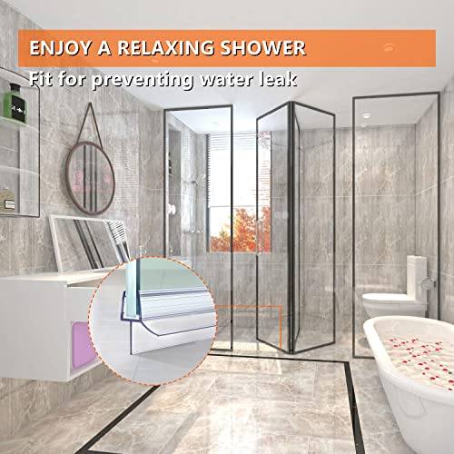 Shower Door Bottom Seal 2-Pack, 36"(914mm) Long PVC Strips with Drip Rail for 5/16"(8mm) Glass Door, Prevent Water from Spilling and Keeps The Room Clean - size: 5/16"(8mm), 2-Pack, 36" Long