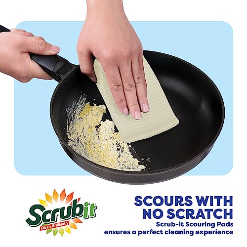 24 Pack Scrub Sponges Kitchen By SCRUBIT, Multi-Purpose Scouring Pads, Non-Scratch Cleaning Sponges for Dishes, Pots & Non-Stick Cookware - Long Lasting Dish Scrubbers for Kitchen, Bathroom & More