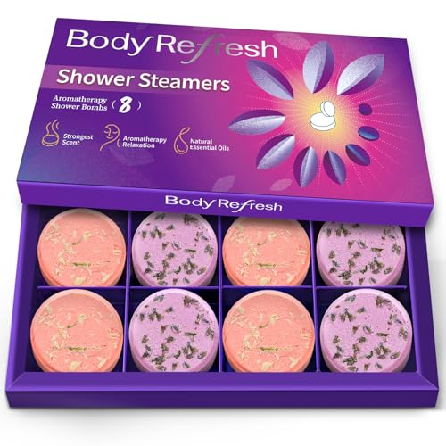 Shower Steamers Aromatherapy-8 Pack Shower Bombs with Essential Oils, Mothers Day Gifts for Mom Wife, Birthday Gifts for Women Self Care Relaxation Home SPA Teacher Appreciation Gift (Deep Purple) - color: Deep Purple