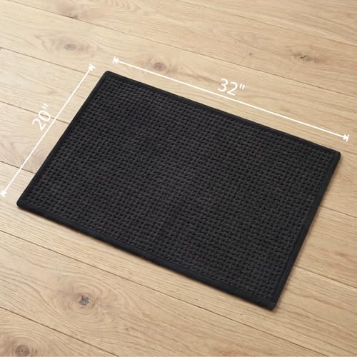 Bathroom Rugs Non Slip Washable, Super Absorbent Thin Bath Mat for Small Quick Dry Low Pile Bathroom Rug, (Black, 32″x20″) - color: Black, size: 1'8" x 2'8" (32″x20″)