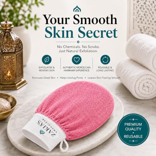 Original Kessa Exfoliating Glove - Lively Pink - Microdermabrasion Exfoliating Mitts, Removes unwanted dead skin, dirt and grime and Keratosis Pilaris. Great for spray tan removal. 1 unit | Microdermabrasion, Removes dead skin, dirt and grime, spray tan r