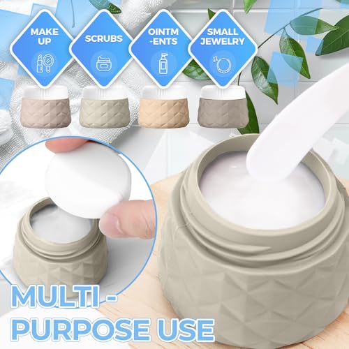16Pack Travel Bottles for Toiletries, TSA Approved Travel Size Toiletries Containers Set, Silicone Leak Proof Refillable Bottles Elastic Sleeves Creams Jars Accessories Kit W/Clear Bag (Cream) - color: Cream