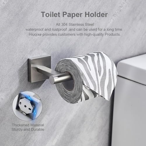 Brushed Nickel Toilet Paper Holder Wall Mount, SUS304 Stainless Steel Bathroom Tissue Roll Holder, Heavy Duty No-Wobble Square Design, Corrosion Resistant, Hardware Included - color: Brushed Nickel