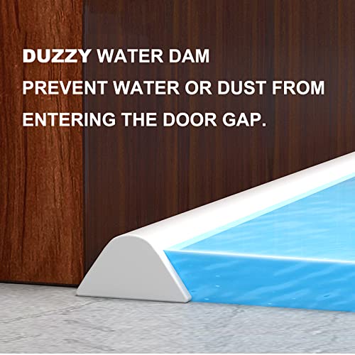 Duzzy 118 Inch Collapsible Shower Water Dam, Shower Threshold Water Stopper Barrier and Retention System and Keeps Water Inside Threshold Dry and Wet Separation, Suitable for Bathroom & Kitchen - color: White, style: 118 Inch