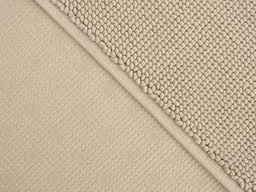 Cotton Paradise 100% Cotton Turkish Bathmat Rug, Soft Absorbent Quick Dry Non Slip, 17x24 Bathmat Rug, Beige - color: Beige, size: 1 PC 17x24"