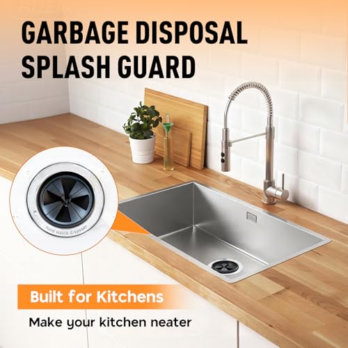 2PCS 3 3/8" Garbage Disposal Splash Guard | Upgraded Noise-Reducing Nitrile Collar Drain Plugs, Sink Baffle QCB-AM Replacement for InSinkErator Evolution Series, Black