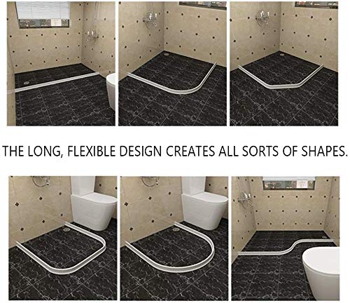 Duzzy 67 Inch Collapsible Shower Threshold Water Dam, Ideal for Wheelchair Accessible, Suitable for Accessibility ADA Handicap Showers - color: Completely Transparent, size: 67 Inch