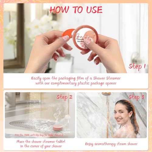 Shower Steamers Aromatherapy 8 Pack - Natural Essential Oil Shower Bombs for Self Care, Stress Relief Stocking Stuffers, Relaxation Birthday Gifts for Women and Men. Revitalizing Blossom Style - style: Revitalizing Blossom Style