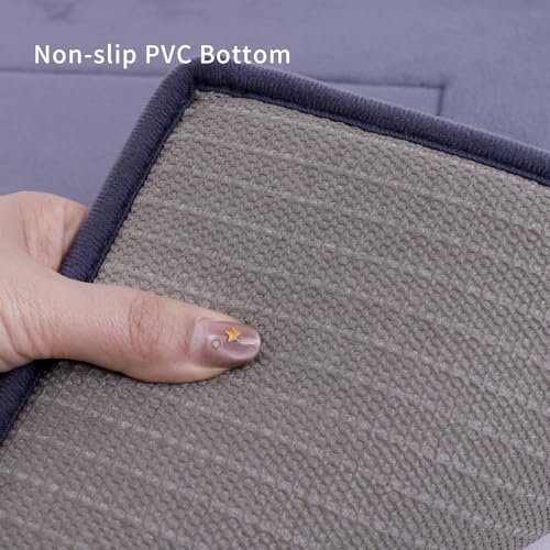 Soft Hallway Runner Rug,Washable Floor Rugs, Non Slip Memory Foam Rug,Super Water Absorption, Suitable for Bathroom Mat, Entrance,Kitchen, Living Room Decor(2x5ft Slate Grey) - color: New Slate Grey, size: 2' x 5' (Rectangular)