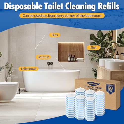 120 Count Toilet Bowl Wand Refills, Disposable Toilet Cleaner Refills, Disposable Wand Heads Compatible with Clorox and The Most Toilet Brushes - size: 1 Count (Pack of 120)