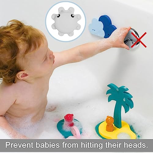 Bathtub Overflow Drain Cover - Silicone Bath Tub Drain Cover, Octopus Tub Overflow Drain Stopper with Suction Cups, Adds Inches of Water for Deeper Bath, Bathroom Spa Relaxing Accessory, Grey - color: Gray