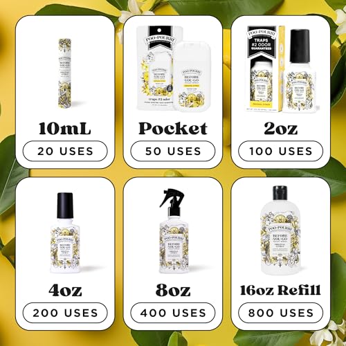 Poo-Pourri Before-you-Go Toilet Spray Bundle, Original Citrus 2 Fl Oz and Original Citrus 1 Fl Oz Pocket Travel Size - Lemon, Bergamot and Lemongrass - size: 1 Fl Oz (Pack of 2)