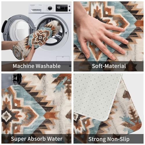 Bath Mat Cowhide Print Western Quick Dry Bathroom Rugs Non Slip Absorbent Shower Flannel Rug Floor Mat for Bathroom,Bathtub,Sink,Bedroom,16"X24" - color: Cay15
