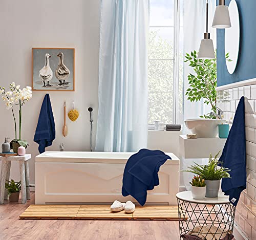 Utopia Towels 8 Piece Luxury Towel Set – Majestic Plush, Super Absorbent & Quicker-to-Dry, Thick 100% Ring Spun Cotton Towels for Bathroom, Spa & Hotel – 2 Bath, 2 Hand, 4 Washcloths, Navy Blue - color: Navy, size: 8 Pieces Towel Set