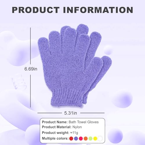 Exfoliating Glove for Shower-Body Exfoliator Scrub Gloves,Shower Gloves for Scrubbing Dead Skin,for Women Men Bath Spa - color: Purple