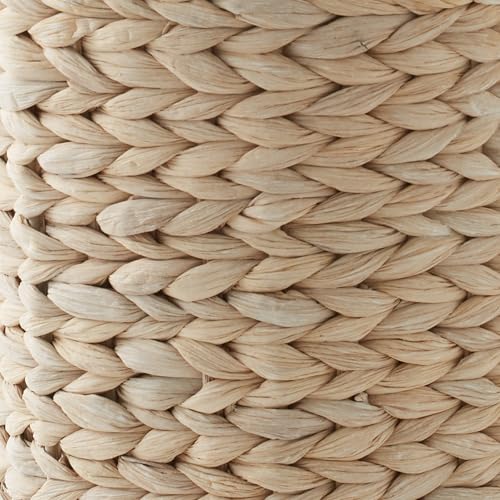 Casafield Water Hyacinth Waste Basket - Whitewash White, Woven Wicker Trash Can for Bathroom, Bedroom, Laundry Room, Home Office - color: Whitewash