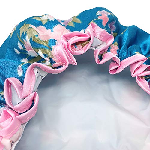 allydrew Wild Side Reusable Women's Waterproof Shower Caps for Long Hair, Carnations - color: Carnations