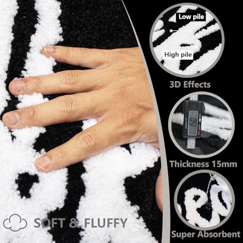 KOEXM Get Naked Bath Mat Cute Bathroom Rugs 16" x 24", Non-Slip Absorbent Funny Black Bath Mat, Small Bathroom Rug Machine Washable - color: Black 3.0, size: 1'4" x 2' (Rectangular)
