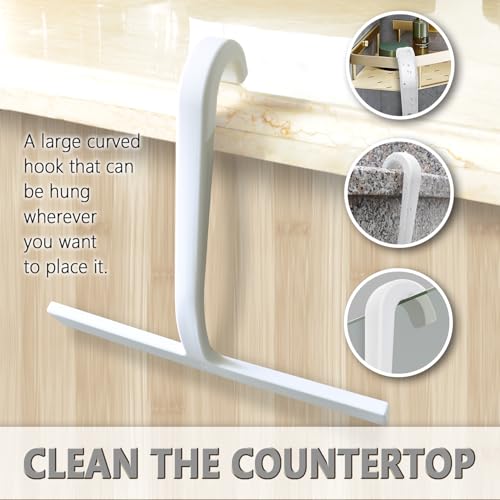 Shower Squeegee for Glass Doors – 10" Silicone Squeegee with Built-in Hook, One-Piece Seamless Design, Streak-Free & No-Scratch Window Cleaner for Bathroom, Mirrors & Tiles (White) - color: White, size: 10 Inch
