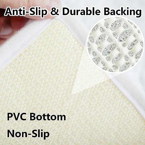 White Bathroom Rugs Chenille 3-Piece Extra Soft and Absorbent Shag White Bath Mat, Machine Wash Mat, Strong PVC Non-Slip Underside, Plush Carpet Mats - color: White, size: 2'8" x 1'8" (16x24"+20x32"+20x20"U shape）